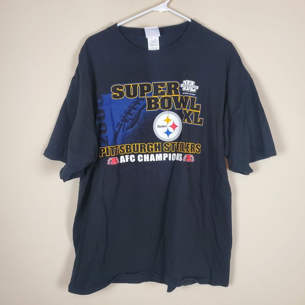 NFL Pittsburgh Steelers Superbowl XL Black Tshirt Size XL